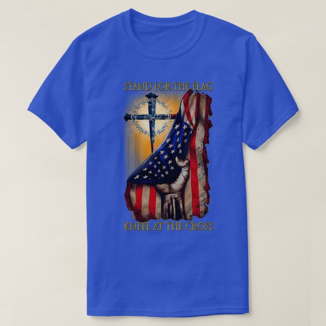 Stå emot Flagga Jesus Kristus Kristans T Shirt (Design framsida)