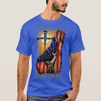 Stå emot Flagga Jesus Kristus Kristans T Shirt