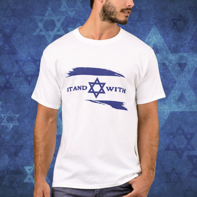 Stå emot Israel Blue and White Flagga T Shirt (Skapare uppladdad)