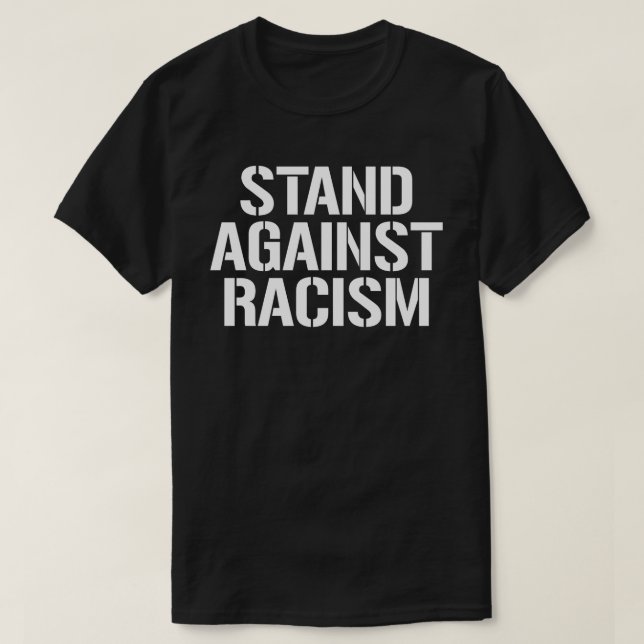 Stå emot rasism, klassisk rund fästare t shirt (Design framsida)