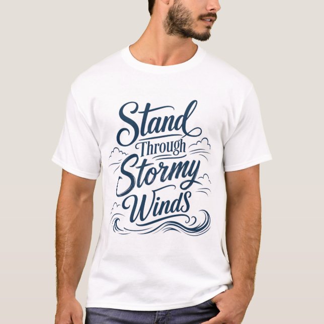 Stå emot starka vindar Marin Herr T-Shirt (Framsida)