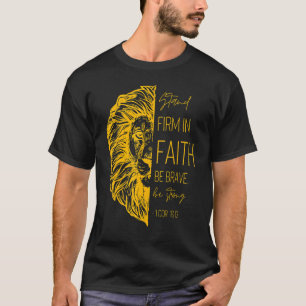 Stå fast i tron var Modig, var stark Jesus Lejon T Shirt