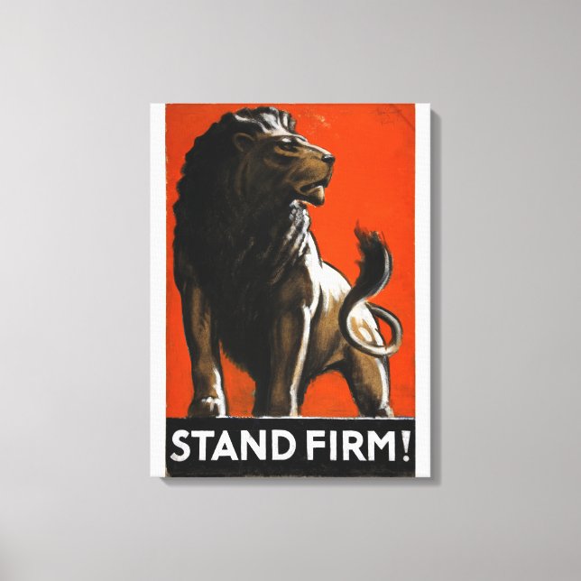 Stå fast (Lejon) Konstnär Tom_Propaganda Poster Canvastryck (Framsida)