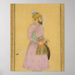 Stå figur av en Mughal prince, från det litet Poster