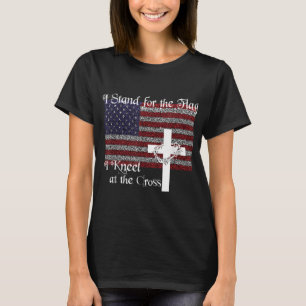 Stå för Flagga I Kneel vid Kor Patriotic T Shirt
