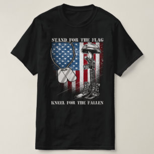 stå för flagga knä för fallna veteraner t shirt