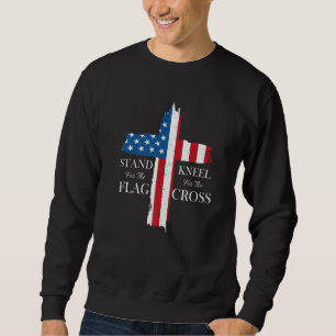Stå för Flagga Kneel för Kor Lång Ärmad Tröja