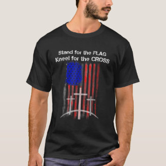 Stå för FLAGGA Kneel för KOR-skjortan Ameri T Shirt