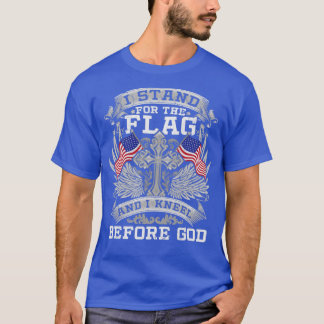 Stå för Flagga Kneel inför Gud T Shirt