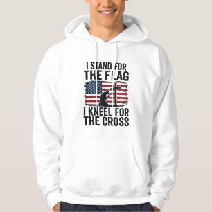 Stå för flaggan Böj för korsets skjortdesign Hoodie
