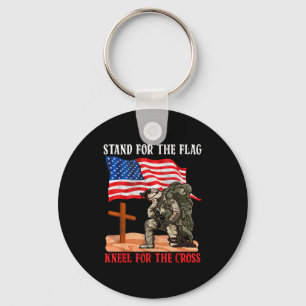 Stå För Flaggan Knä För Korset Patriotisk C Nyckelring