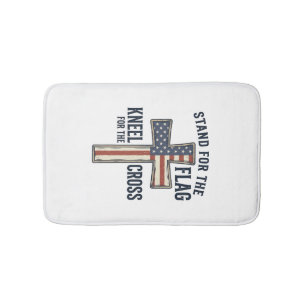 Stå för flaggan Patriotisk korsdesign_1 Badrumsmatta