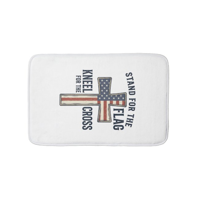 Stå för flaggan Patriotisk korsdesign_1 Badrumsmatta (Framsidan)