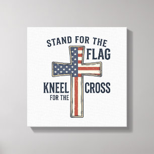 Stå för flaggan Patriotisk korsdesign_1 Canvastryck