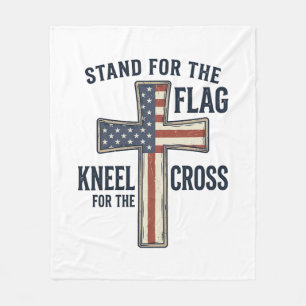 Stå för flaggan Patriotisk korsdesign_1 Fleecefilt