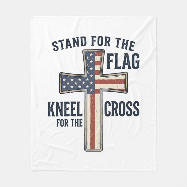 Stå för flaggan Patriotisk korsdesign_1 Fleecefilt (Framsidan)