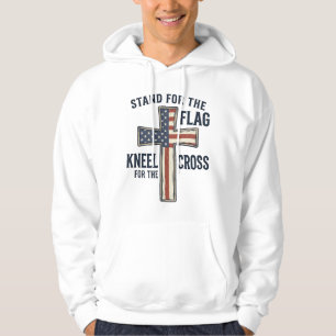 Stå för flaggan Patriotisk korsdesign_1 Hoodie