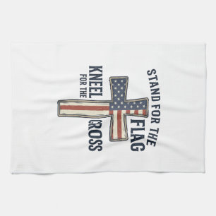 Stå för flaggan Patriotisk korsdesign_1 Kökshandduk