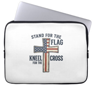 Stå för flaggan Patriotisk korsdesign_1 Laptop Fodral