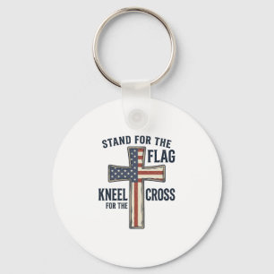 Stå för flaggan Patriotisk korsdesign_1 Nyckelring