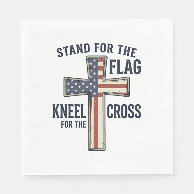 Stå för flaggan Patriotisk korsdesign_1 Pappersservett (Framsidan)