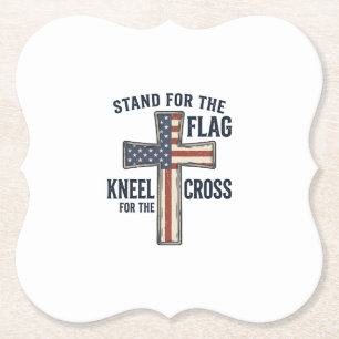 Stå för flaggan Patriotisk korsdesign_1 Underlägg Papper