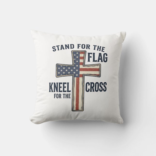 Stå för flaggans patriotiska korsdesign_1 kudde (Framsida)