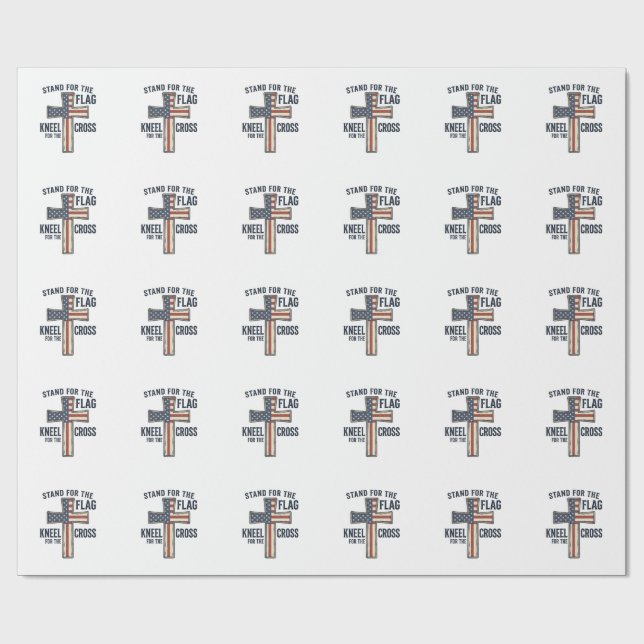 Stå för flaggans patriotiska korsdesign_1 presentpapper (Platt)