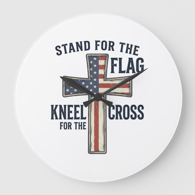 Stå för flaggans patriotiska korsdesign_1 stor klocka (Framsida)