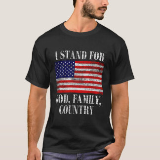 Stå för Guds familjs-Flagga-patriot i Land T Shirt