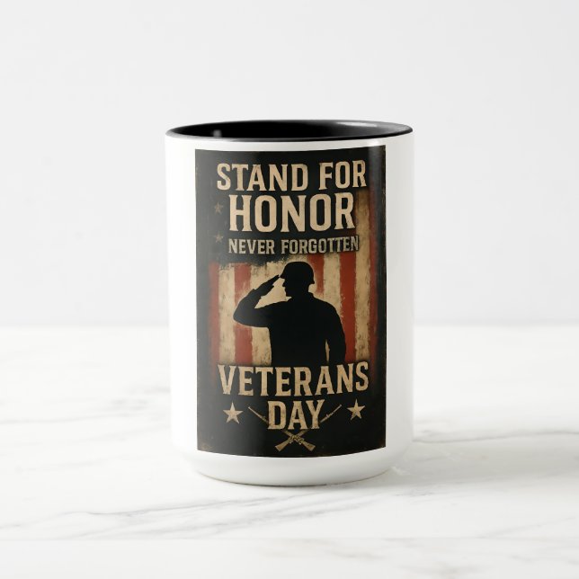 Stå för heder – Veteranernas dag hyllningsdesign Mugg (Center)