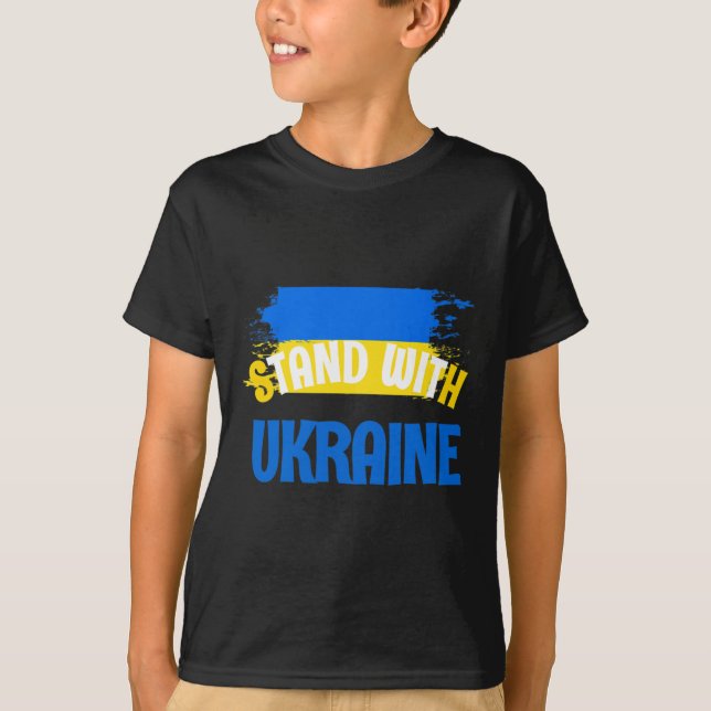 Stå för Ukraina Pin - Jag stöder ukrainska natione T Shirt (Framsida)