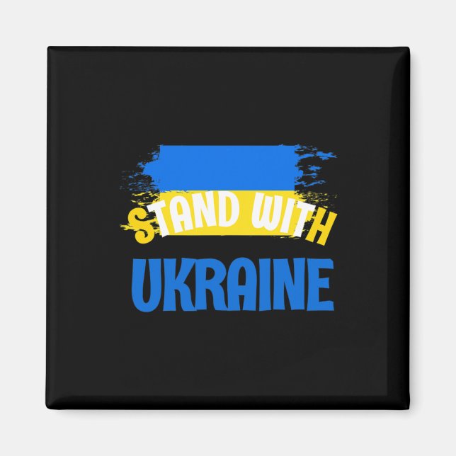 Stå för Ukraina-pins - Jag stöder ukrainska nation Magnet (Framsidan)