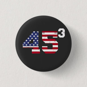 Stå med 45 Pro Trump USA flagga 4:e juli Knapp
