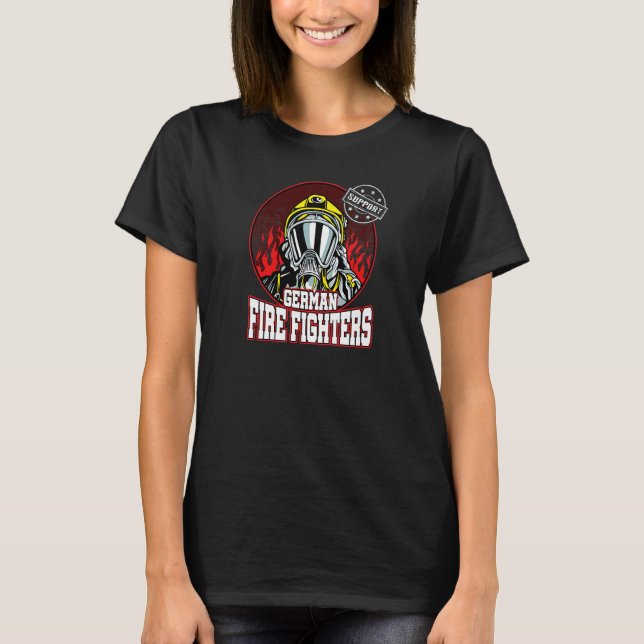 Stå med brandmän Jag stöder tyska brandmän fig T Shirt (Framsida)