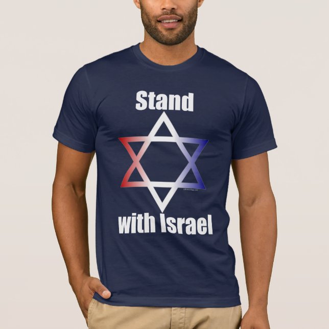 Stå med den Israel T-tröja Tee (Framsida)