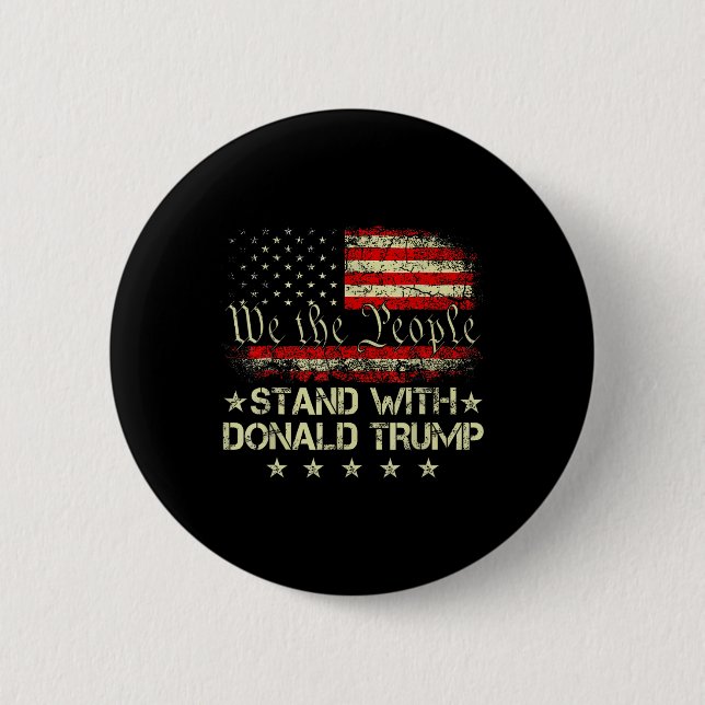 Stå med Donald Trump 2024 Support Ta Amerika Knapp (Framsida)