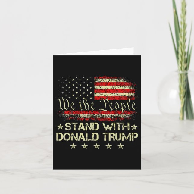 Stå med Donald Trump 2024 Support Ta Amerika Kort (Framsida)