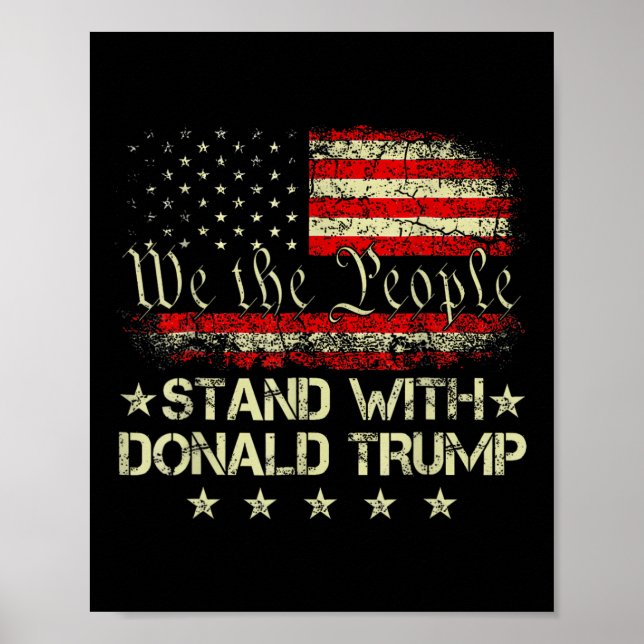 Stå med Donald Trump 2024 Support Ta Amerika Poster (Framsidan)