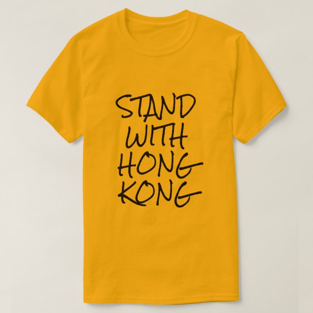 Stå med Hongkongs Gult T Shirt (Design framsida)