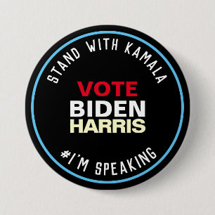 Stå med Kamala, jag talar med BIDEN HARRIS Knapp