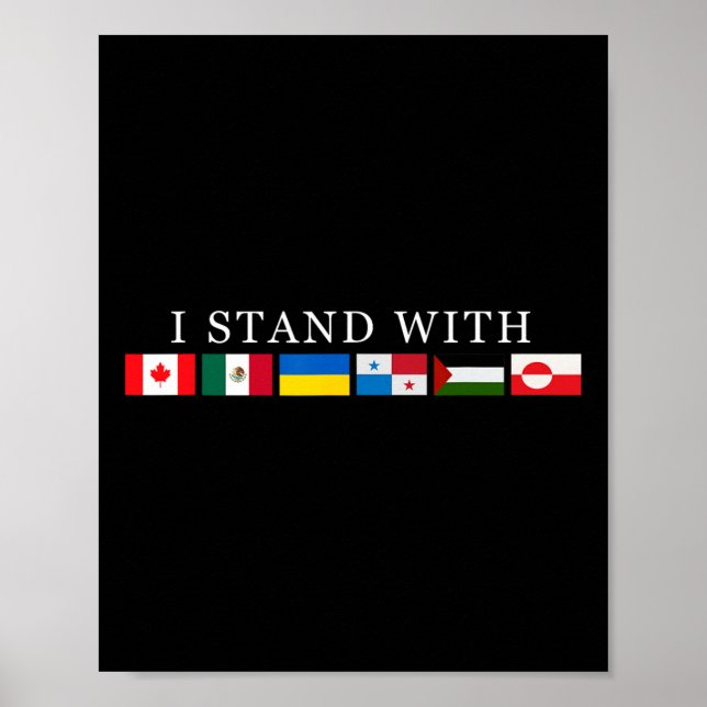 Stå Med Kanada Grön Mexiko Panama Gaza Ukraina Poster (Framsidan)