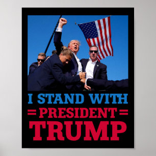 Stå med president-trumman efter skottlossningen vi poster
