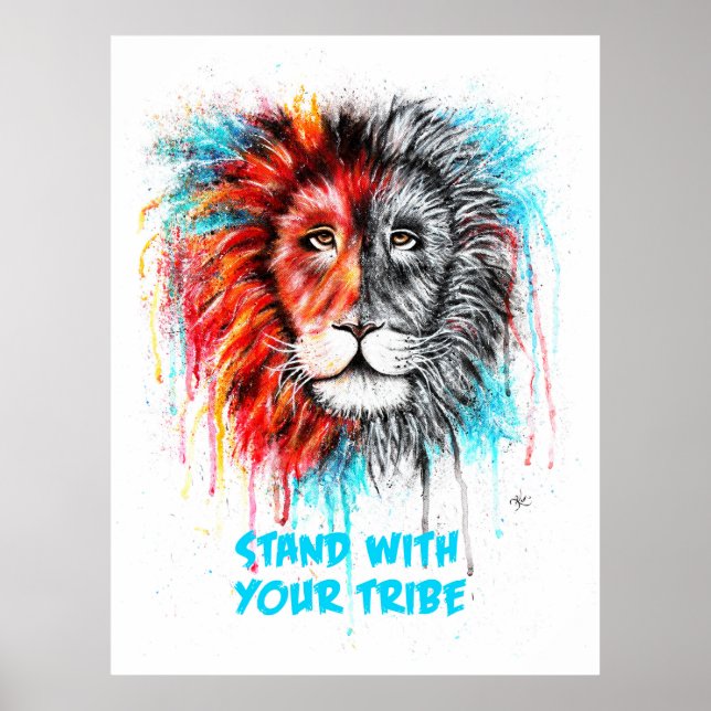 Stå med stativ Poster Lejon utskrift (Framsidan)
