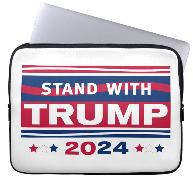 Stå med Trump~2024~MAGA Laptop Fodral (Framsidan)