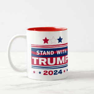 Stå med Trump~2024~MAGA Två-Tonad Mugg