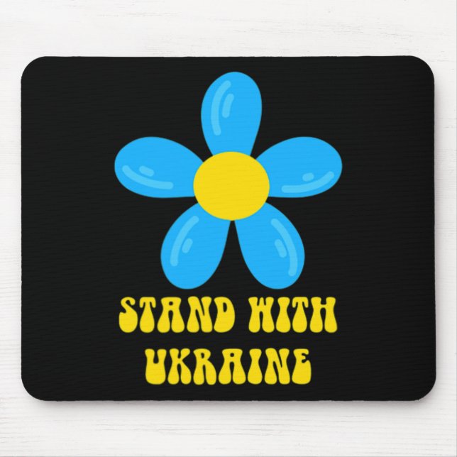 Stå med Ukraina Blå Och Gul Blomma Solidaritets Musmatta (Framsidan)