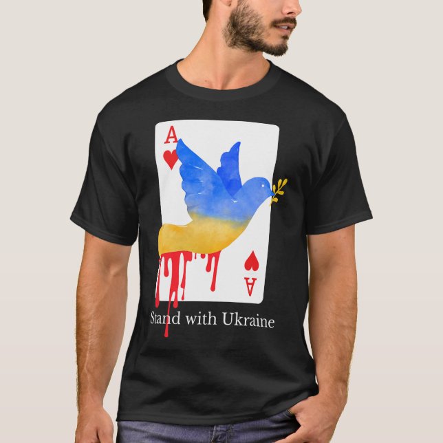 Stå Med Ukraina Ess Av Krig Stöd T-shirt (Framsida)