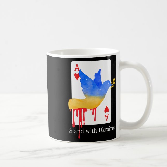 Stå med Ukraina Ess av Krig Stöd T-shirt Kaffemugg (Höger)
