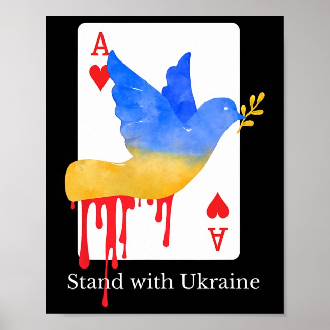 Stå Med Ukraina Ess Av Krig Stöd T-shirt  Poster (Framsidan)